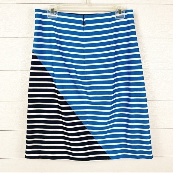 𝅺J Crew Striped Colorblock A Line Skirt Cotton - Picture 3 of 7